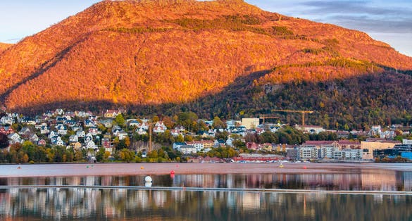 Mt. Ulriken at sunset, Bergen Norway