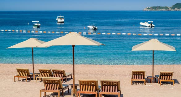 Photo of beautiful beach of Budva, Montenegro.