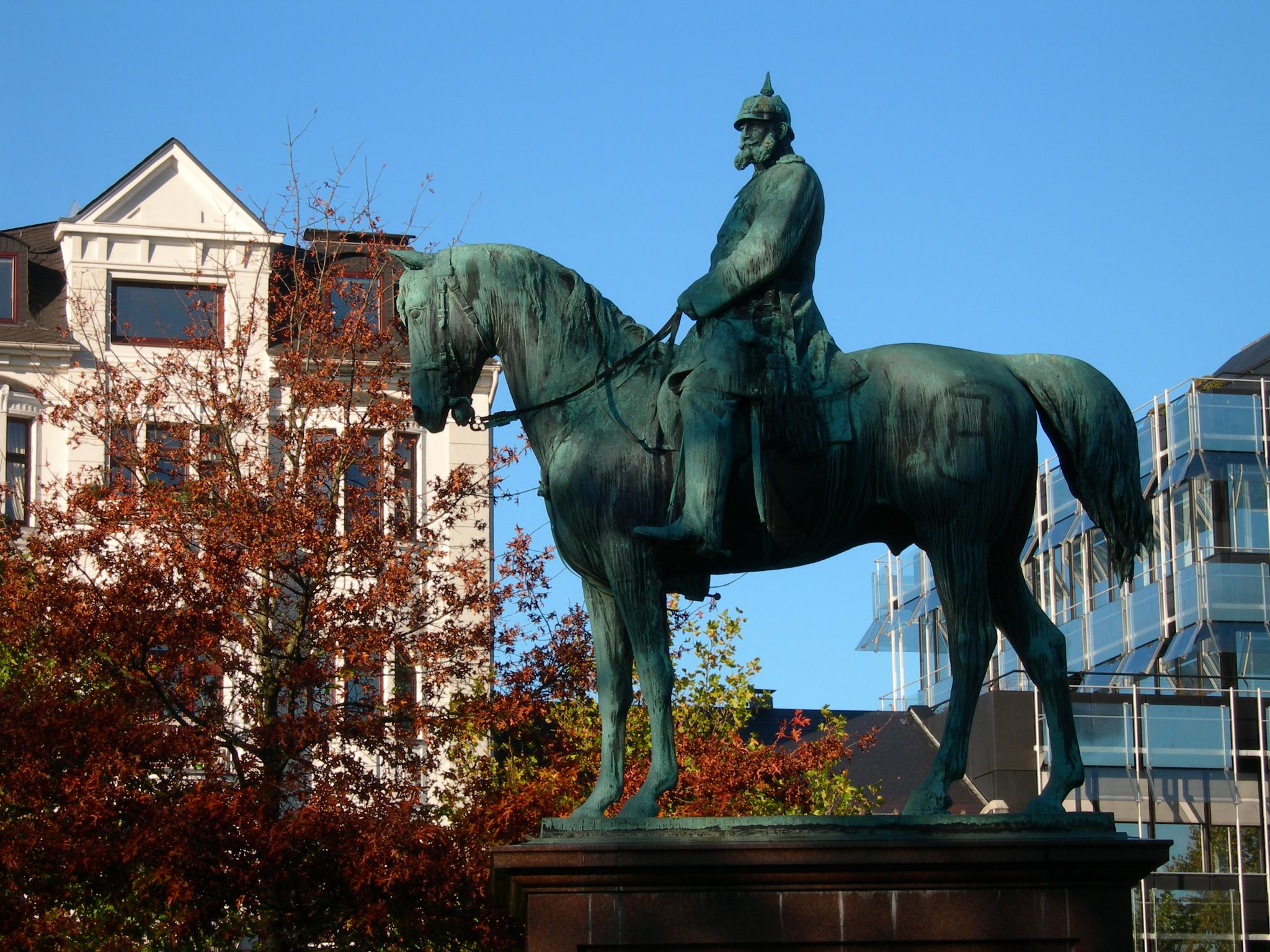 photo of view of Statue of Emperor Wilhelm I. in Kiel in Germany.,Stuttgart Germany.
