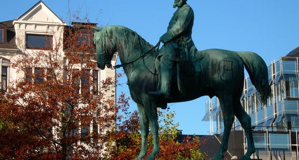 photo of view of Statue of Emperor Wilhelm I. in Kiel in Germany.,Stuttgart Germany.