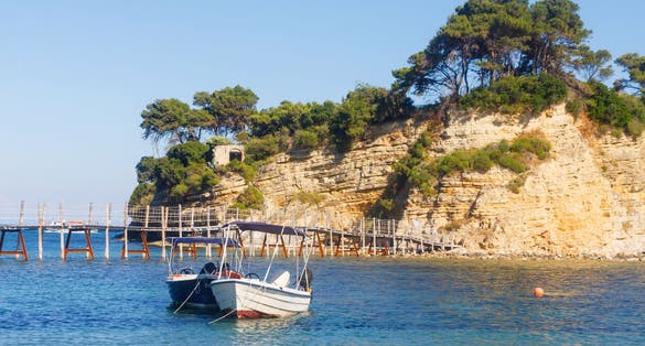 photo of view of Agios Sostis, small island in Greece, Zakynthos,Laganas greece.