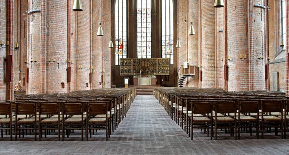 Interior of Lutheran Church Marktkirche in Hannover Germany