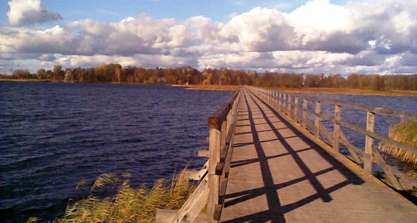  the lake Sirvena in Birzai - the longest wooden bridge in Lithuania
