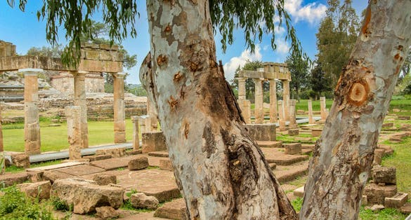 photo of The temple of ancient goddess Artemis in Brauron (Vravrona) in Attica, Greece.