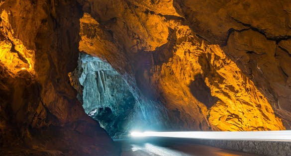 Photo of Through this cave is the only access to the village of Cuevas del Agua .