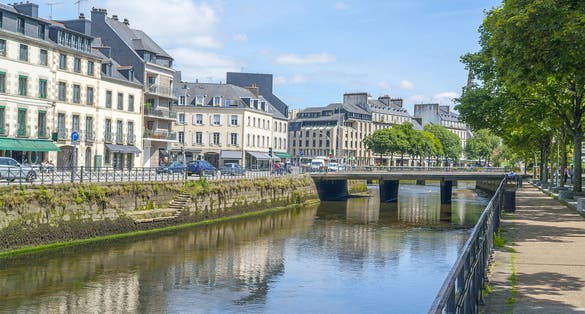 Photo o fcapital of the Finistere department Quimper, France.
