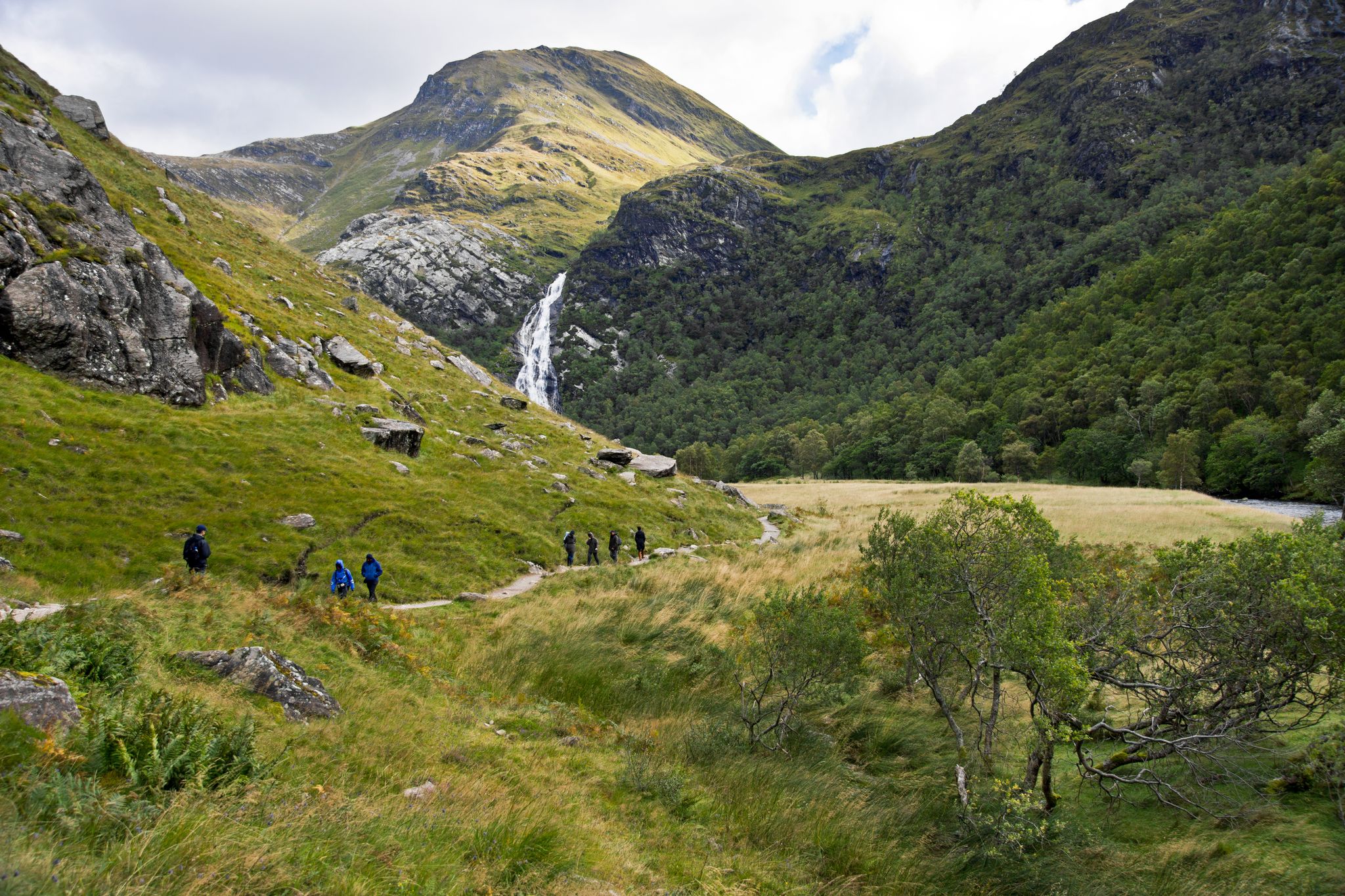 Photo of Steall Fall, Scotland, West Highlands (Ben Nevis, near Fort William): The spectacular 120m waterfall .