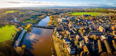 Photo of aerial view of Glasgow in Scotland, United Kingdom.