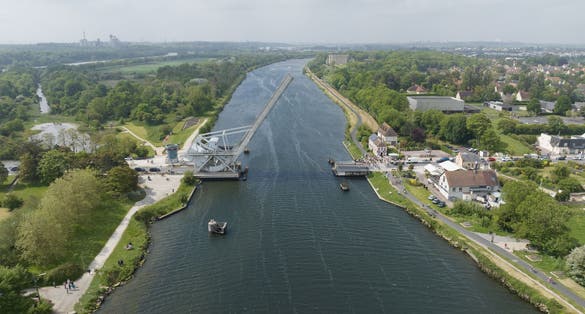 Pegasus Bridge, world war 2 landmark and war memorial.