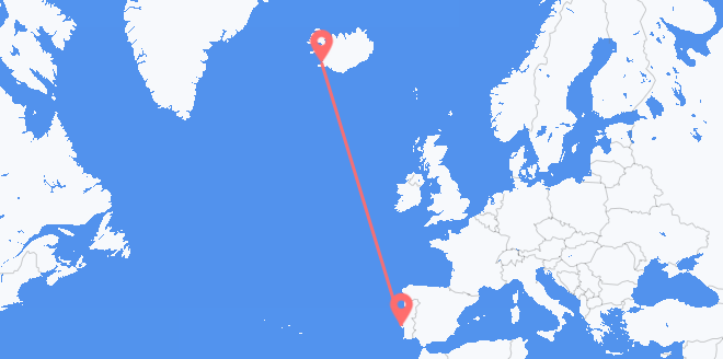 Iceland to Portugal