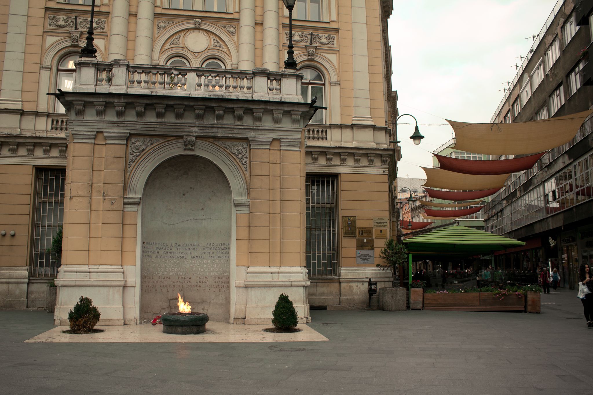Photo of eternal flame on the street of Sarajevo, Bosnia & Herzegovina.