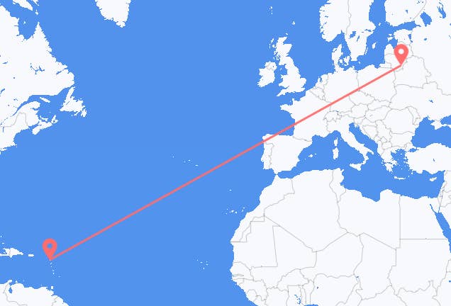 Antigua nach Vilnius