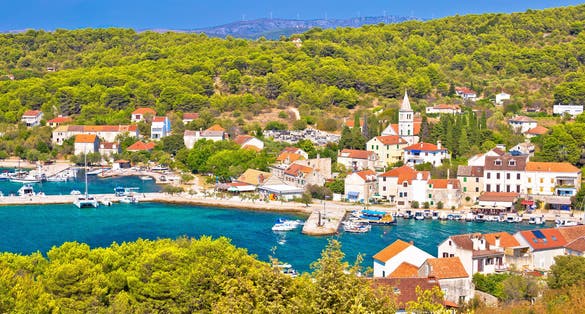 photo of ariel view of Zlarin island near Sibenik Croatia.