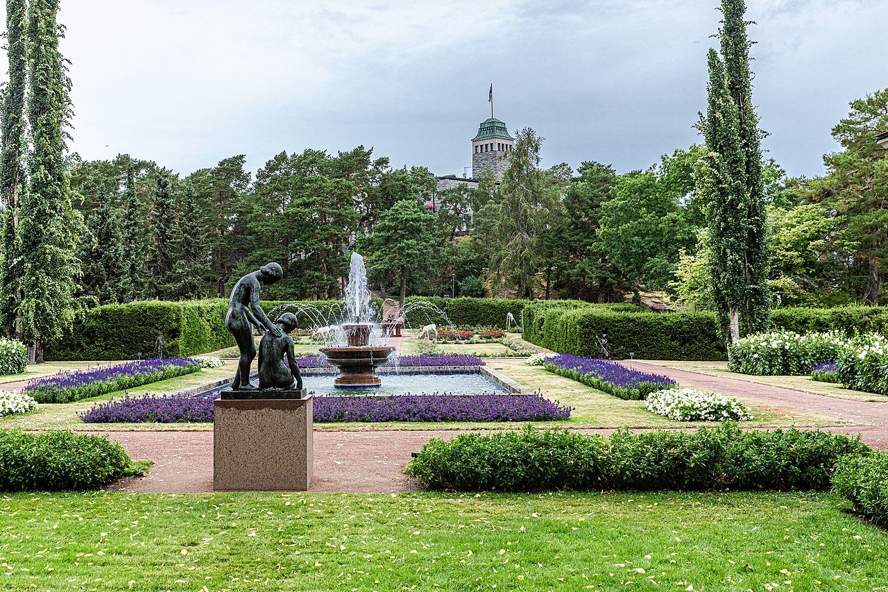 Photo of the garden of Kultaranta that is the summer residence of the president of Finland.