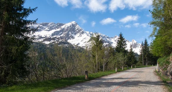 photo of beautiful sunny spring day for the day of the Feast of the Ascension and the pass is still a lot of snow in the winter in Gotthardpass in Airolo, Switzerland.
