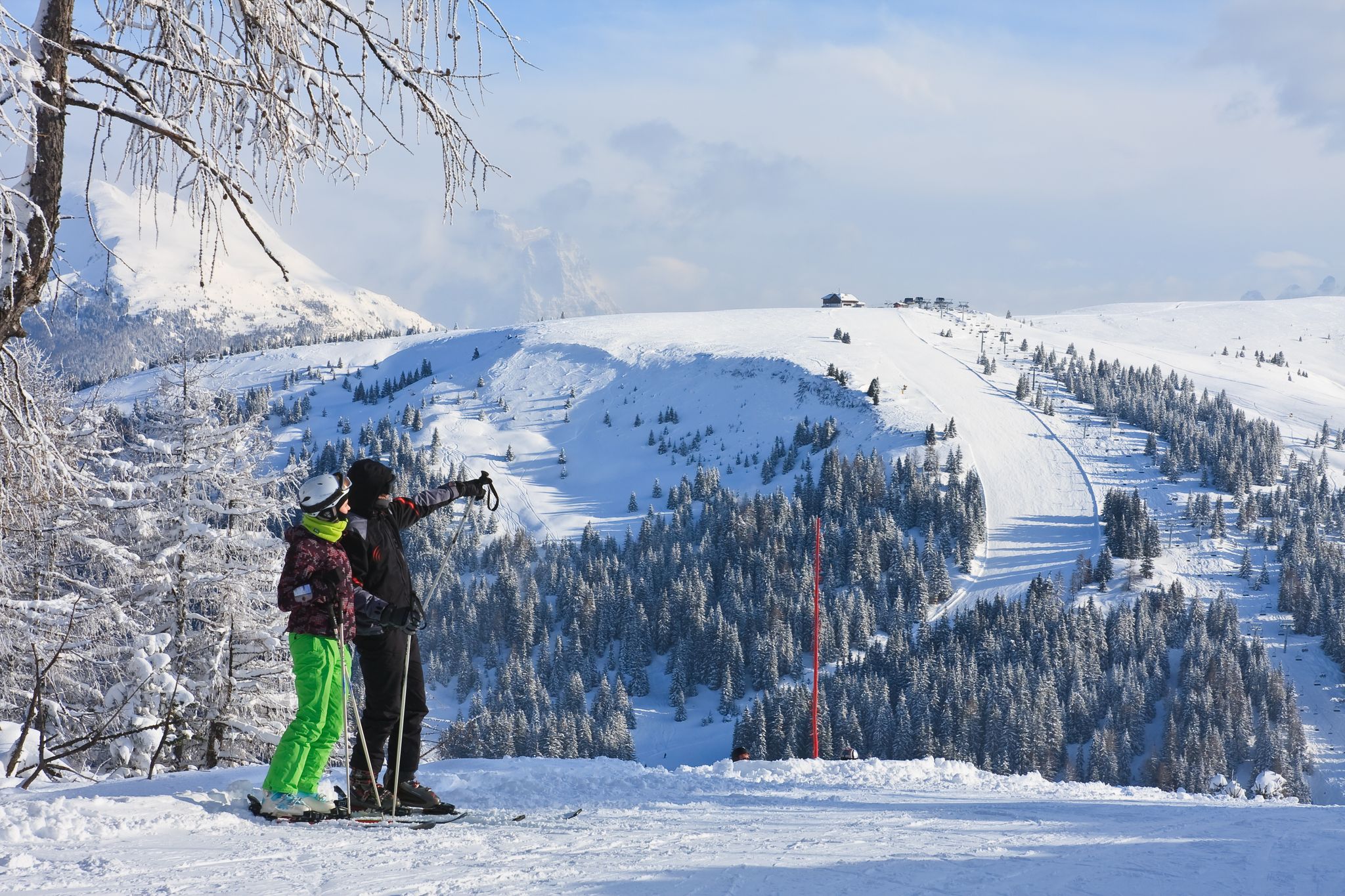 photo of panoramic view of Val Gardena in Italy.