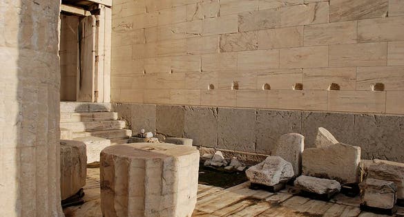 photo of view of interior Προπύλαια Ακρόπολης, Athens, Greece.