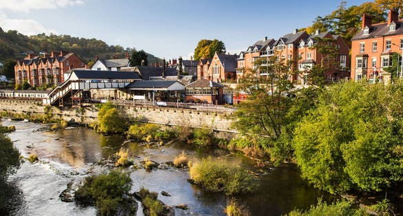 Photo of Old railway station museum and the beautiful town of Llangollen, Wales.