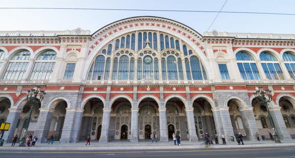 PHOTO OF Torino Porta nuova railway station new front view of the building, Turin, Piedmont, Italy