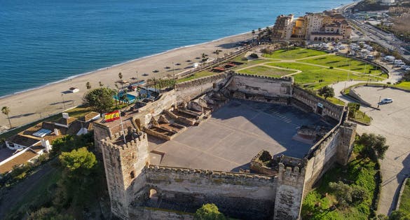 photo of drone view at Sohail castle on Fuengirola in Spain.