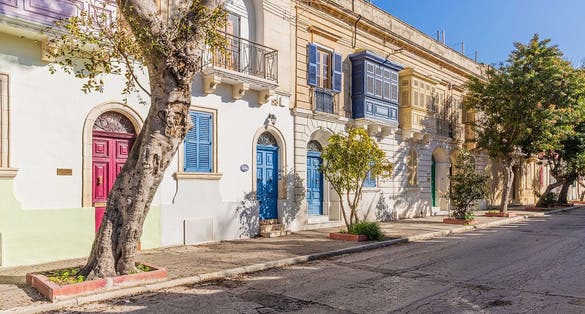 Colorful houses in the city of Attard, Malta .