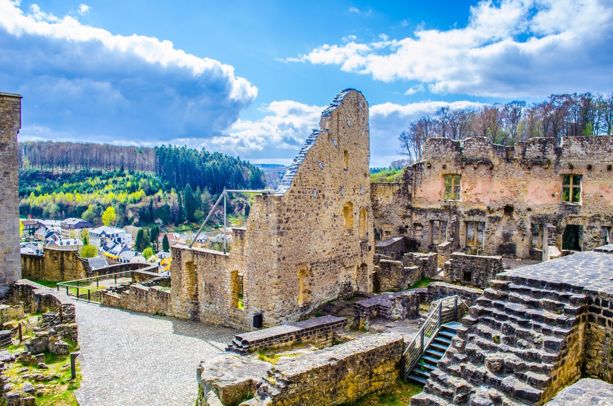 photo of village larochette in Luxembourg is famous for ruins of medieval castle and it is surrounded by forests forming mullerthal region.