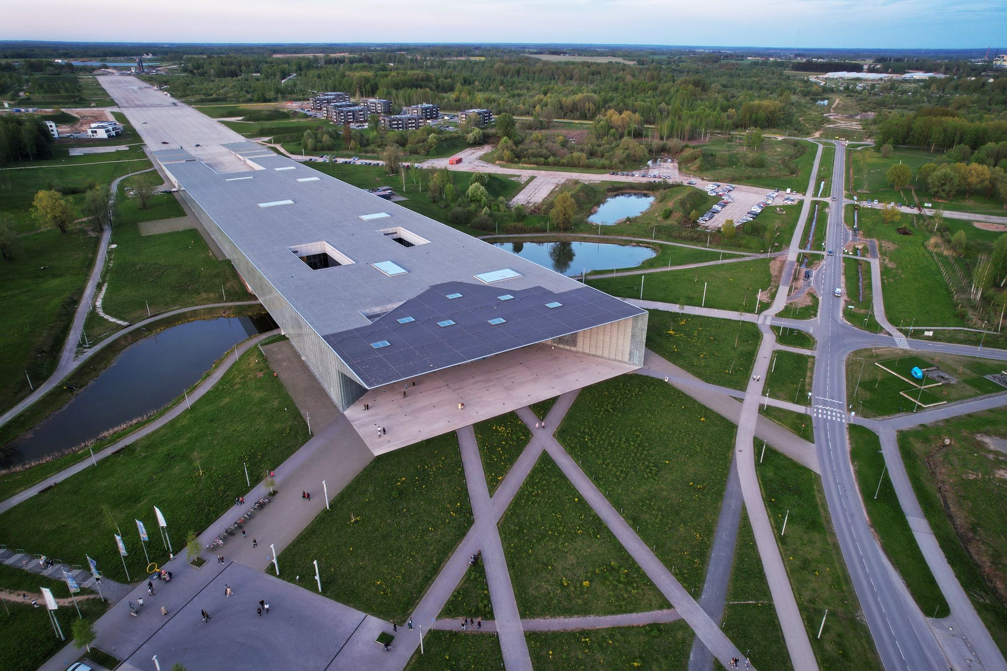Photo of aerial view of Estonian National Museum, Tartu, Estonia.