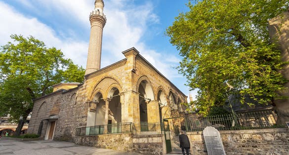 photo of morning view of Orhan Gazi Mosque in Bursa, Turkey.