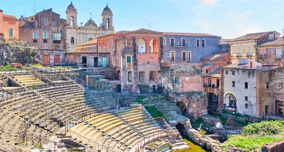 photo of Panoramic view of Catania with ancient roman theater, Sicily, Italy