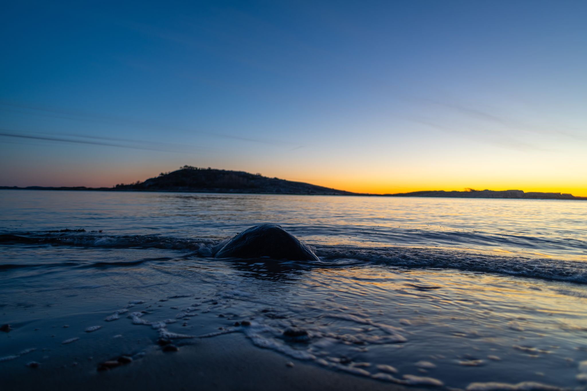 a beautiful sunrise in the fjord at Tønsberg Tønne in beautiful norway
