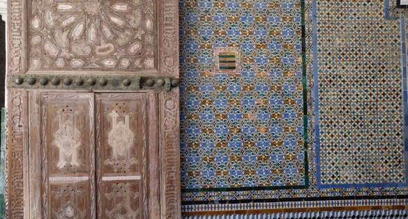 Photo of seville casa de pilatos background ceramic tiles.