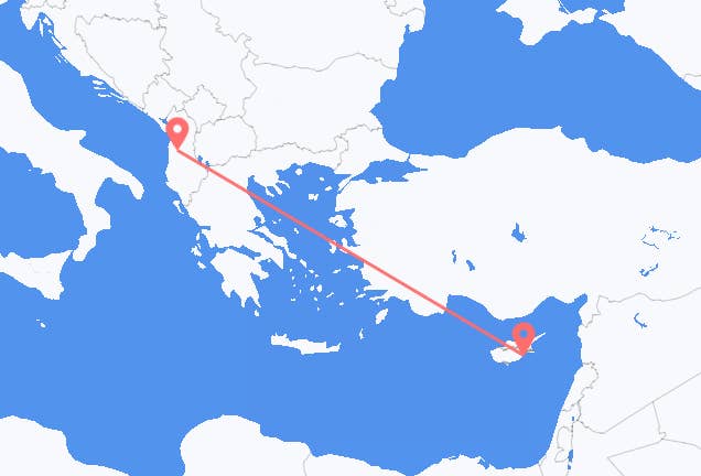 Tirana to Larnaca