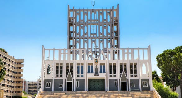 Facade of the Great Mother of God Co-Cathedral in Taranto, Puglia, Italy