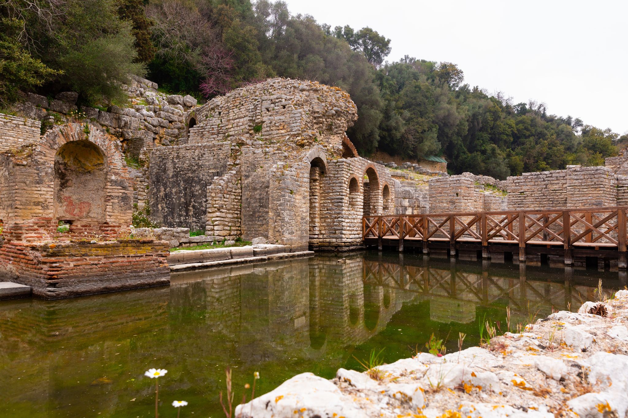photo of Ruins near theatre of Butrint National Park, southern Albania.