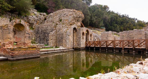 photo of Ruins near theatre of Butrint National Park, southern Albania.