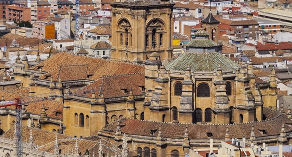 photo of aerial view of Capilla Real in Granada, Spain.