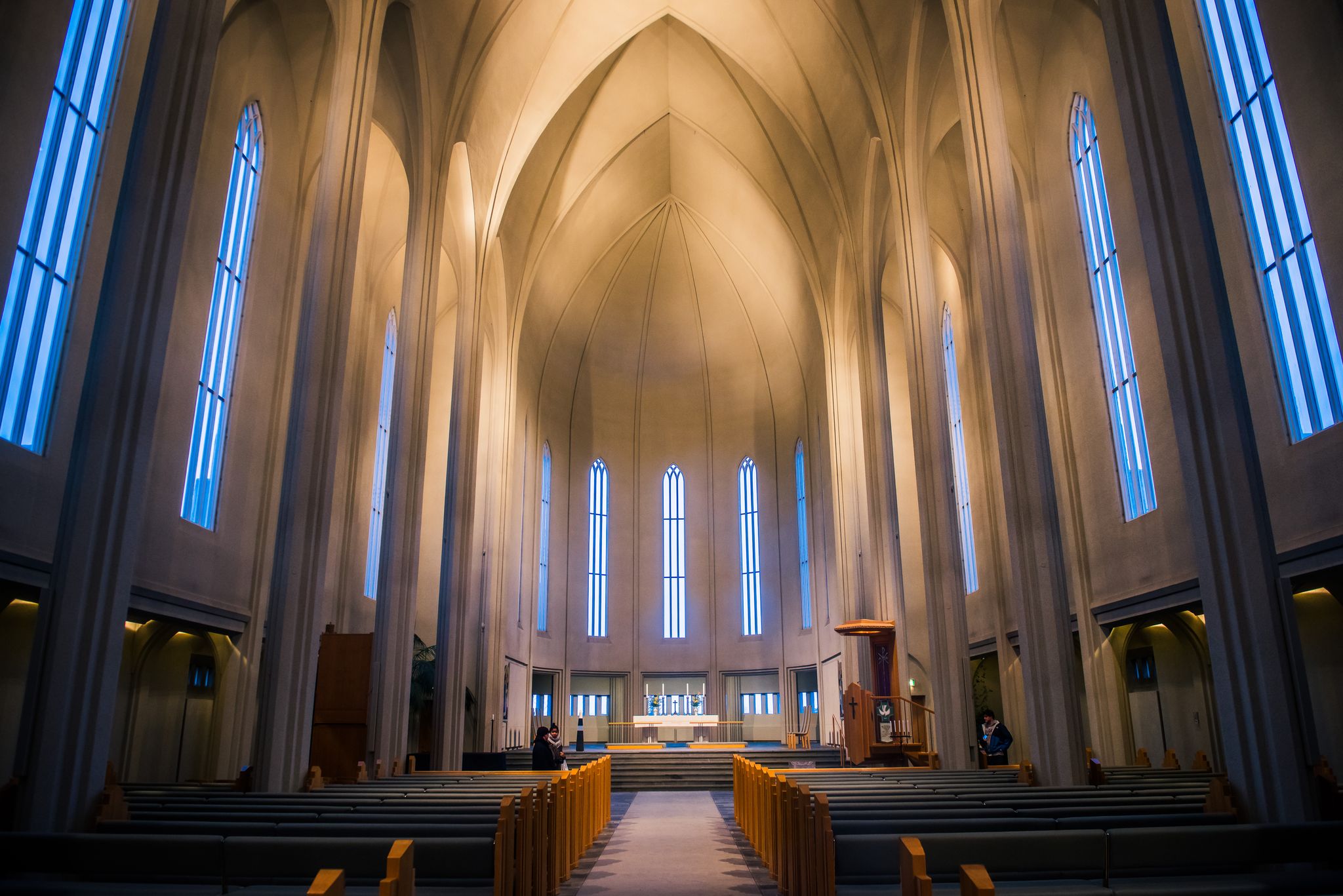 photo of REYKJAVIK, ICELAND, JANUARY 27,2019. Hallgrimskirkja is a Lutheran parish church cathedral in Reykjavik, Iceland. Beauty stony modern church hallgrimskirkja in center of Reykjavik - Iceland.