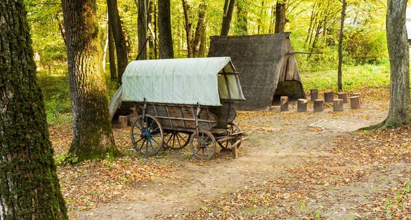 Europe, Romania, Transylvania, Sibiu. ASTRA National Museum ethnographic Complex. Open-air museum, exhibiting folk costumes, embroideries and ceramics, historical buildings.