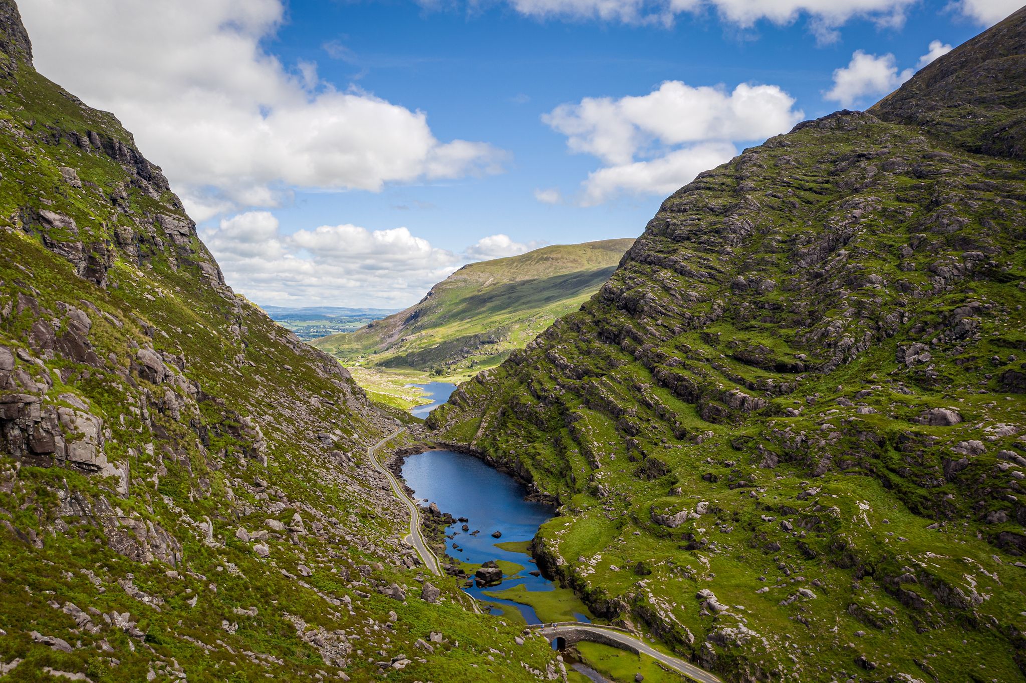 Aerial View over Gap of Dunloe, Killarney, Kerry, Ireland