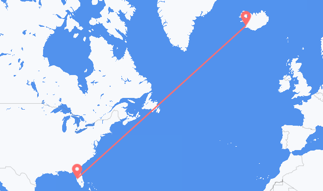 Tampa to Reykjavik
