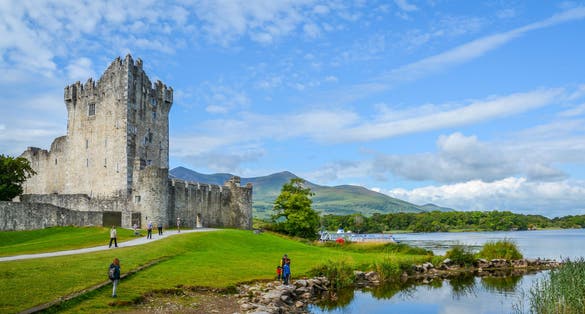 Ross Castle on a sunny morning, County Kerry, Ireland.