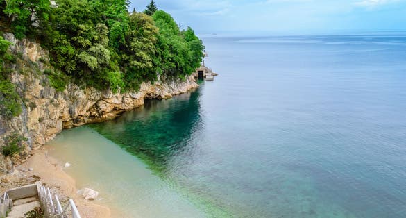 Photo of Sablicevo beach in Rijeka, Croatia.