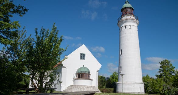 Photo of the Stevns lighthouse in Copenhagen, Denmark.