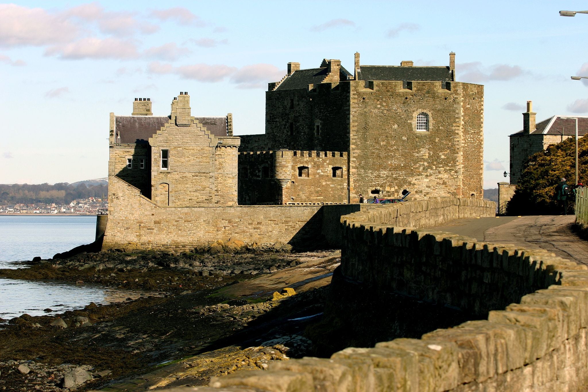 Photo of Blackness Castle on the shores of the River Forth Scotland .