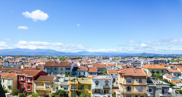 Photo of aerial view of Perpignan ,France.