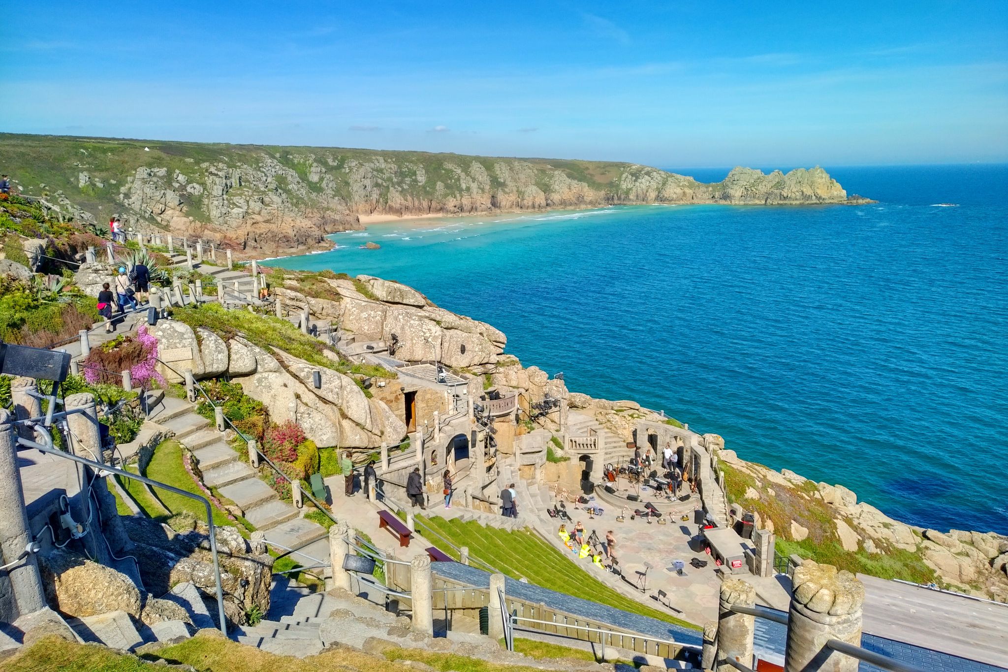 Photo of aerial view of The Minack Theater, Cornwall, England.