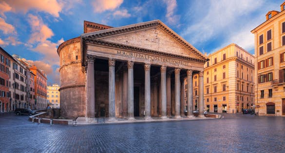 View of Pantheon in the morning, Rome, Italy.