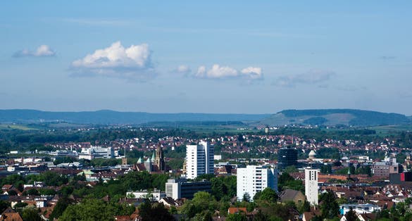 Photo of Panorama cityscape of Heilbronn in Baden Wuerttemberg Germany.
