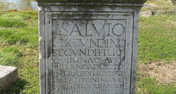 photo of the view in the grave in Archaeological Museum Philippi, Krinides, Greece.