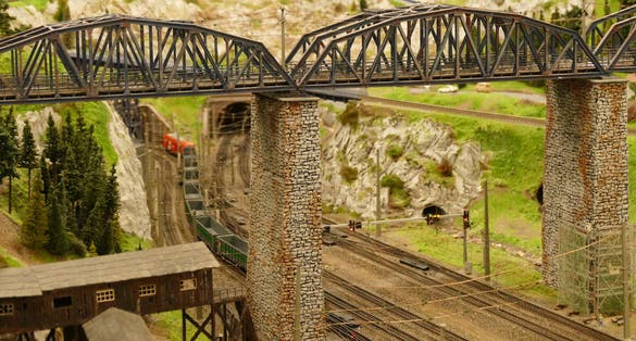 Photo of a model of the railway in the Miniatur Wunderland in Hamburg, Germany